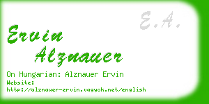 ervin alznauer business card